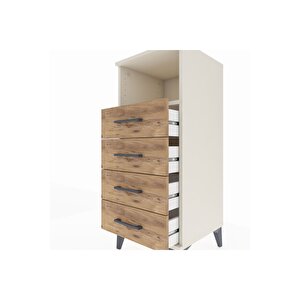 Hyperion Komodin Tek Raflı 4 Çekmeceli 44x44x106 Aytaşı-çam