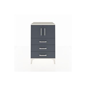 Hyperion Komodin Tek Raflı 3 Çekmeceli 2 Kapaklı 60x44x96 Aytaşı-antrasit