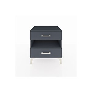 Hyperion Komodin Tek Raflı 2 Çekmeceli 60x44x64 Antrasit-antrasit