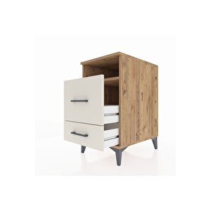 Kronos Komodin Tek Raflı 2 Çekmeceli 44x59x80 Çam-aytaşı