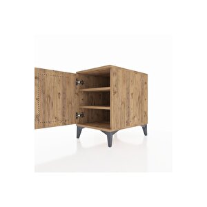 Kronos Komodin 2 Raflı Tek Kapaklı 44x59x64 Çam-çam