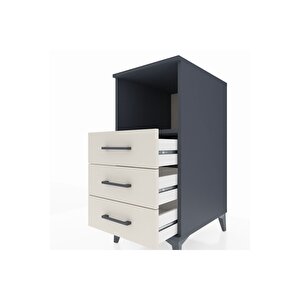 Kronos Komodin Tek Raflı 3 Çekmeceli 44x59x96 Antrasit-aytaşı