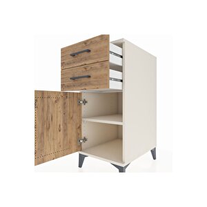 Kronos Komodin Tek Raflı 2 Çekmeceli Tek Kapaklı 44x59x96 Aytaşı-çam