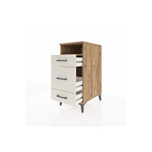 Kronos Komodin Tek Raflı 3 Çekmeceli 44x59x96 Çam-aytaşı