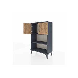 Arges Komodin 2 Raflı 2 Kapaklı 60x30x96 Antrasit-çam