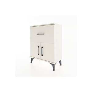 Arges Komodin Tek Raflı Tek Çekmeceli 2 Kapaklı 60x30x80 Aytaşı-aytaşı