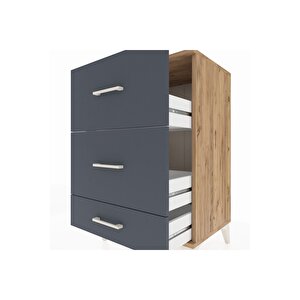 Hyperion Komodin 3 Çekmeceli 60x44x96 Çam-antrasit
