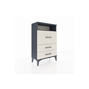 Arges Komodin Tek Raflı 3 Çekmeceli 60x30x96 Antrasit-aytaşı