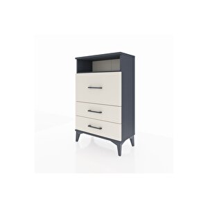 Arges Komodin Tek Raflı 3 Çekmeceli 60x30x96 Antrasit-aytaşı