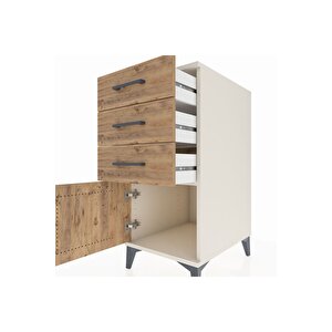 Kronos Komodin 3 Çekmeceli Tek Kapaklı 44x59x96 Aytaşı-çam