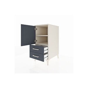Kronos Komodin 2 Raflı 2 Çekmeceli Tek Kapaklı 44x59x96 Aytaşı-antrasit