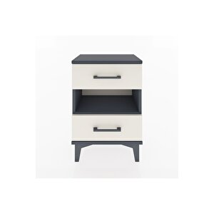 Arges Komodin Tek Raflı 2 Çekmeceli 44x30x64 Antrasit-aytaşı