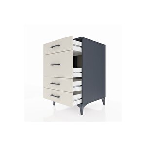 Kronos Komodin 4 Çekmeceli 60x59x96 Antrasit-aytaşı