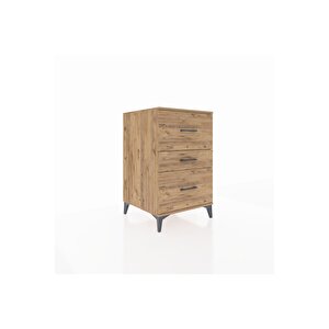 Kronos Komodin 3 Çekmeceli 60x59x96 Çam-çam