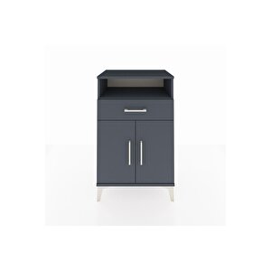 Hyperion Komodin 2 Raflı Tek Çekmeceli 2 Kapaklı 60x44x96 Antrasit-antrasit