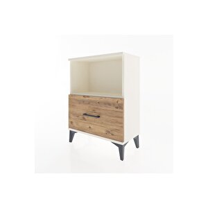 Arges Komodin Tek Raflı Tek Çekmeceli 60x30x80 Aytaşı-çam