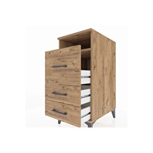 Kronos Komodin Tek Raflı 3 Çekmeceli 44x59x96 Çam-çam