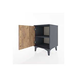 Hyperion Komodin Tek Raflı Tek Kapaklı 44x44x64 Antrasit-çam