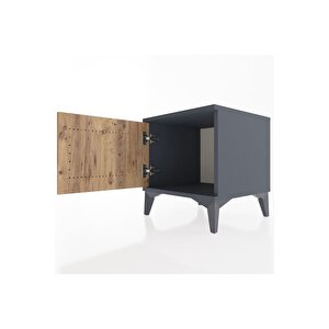 Hyperion Komodin Tek Kapaklı 44x44x48 Antrasit-çam