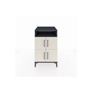 Kronos Komodin 2 Raflı 4 Kapaklı 60x59x96 Antrasit-aytaşı