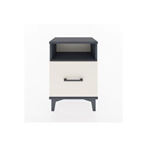 Arges Komodin Tek Raflı 2 Çekmeceli 44x30x64 Antrasit-aytaşı