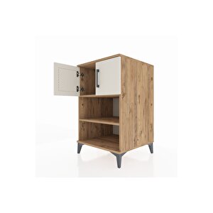 Kronos Komodin 2 Raflı 2 Kapaklı 60x59x96 Çam-aytaşı