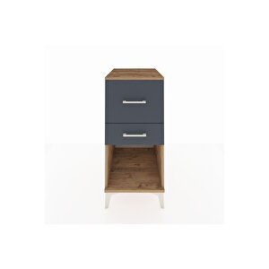 Kronos Komodin 2 Çekmeceli 44x59x96 Çam-antrasit