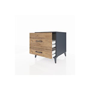 Kronos Komodin 2 Çekmeceli 60x59x64 Antrasit-çam