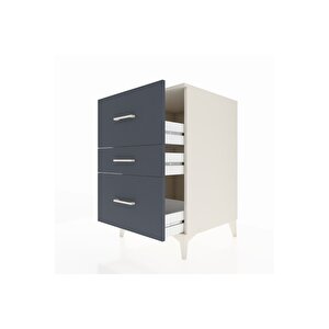 Kronos Komodin 3 Çekmeceli 60x59x96 Aytaşı-antrasit