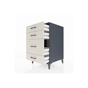 Kronos Komodin 4 Çekmeceli 60x59x96 Antrasit-aytaşı