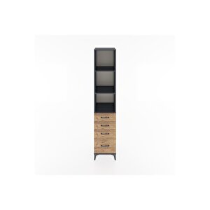 Hyperion Dolap 3 Raflı 4 Çekmeceli 44x44x221 Antrasit-çam