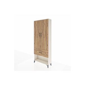Arges Dolap 3 Raflı Tek Çekmeceli 2 Kapaklı 88x30x221 Aytaşı-çam