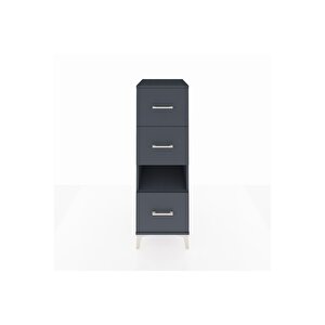 Kronos Dolap Tek Raflı 3 Çekmeceli 44x59x134 Antrasit-antrasit