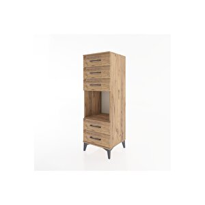 Hyperion Dolap Tek Raflı 5 Çekmeceli 44x44x134 Çam-çam