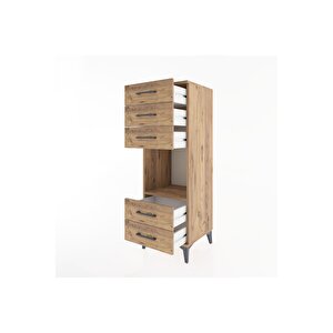 Hyperion Dolap Tek Raflı 5 Çekmeceli 44x44x134 Çam-çam