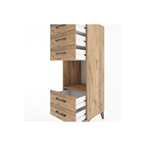 Hyperion Dolap Tek Raflı 5 Çekmeceli 44x44x134 Çam-çam