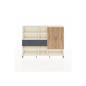 Arges Dolap 10 Raflı 2 Çekmeceli 2 Kapaklı 220x30x163 Aytaşı-çam/antrasit