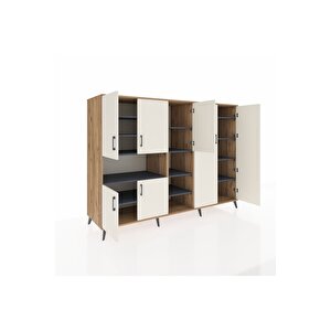 Kronos Dolap 13 Raflı 7 Kapaklı 220x59x163 Çam-aytaşı/antrasit