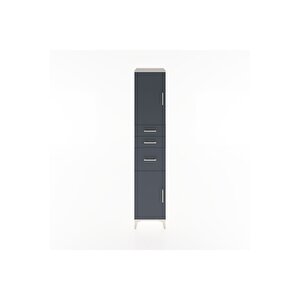 Hyperion Dolap 3 Raflı 3 Çekmeceli 2 Kapaklı 44x44x221 Aytaşı-antrasit