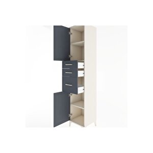 Hyperion Dolap 3 Raflı 3 Çekmeceli 2 Kapaklı 44x44x221 Aytaşı-antrasit