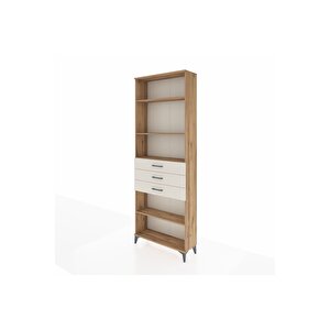 Arges Dolap 4 Raflı 3 Çekmeceli 88x30x243 Çam-aytaşı