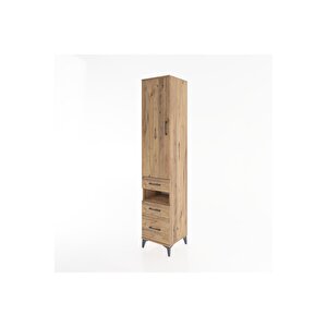 Hyperion Dolap 3 Raflı 3 Çekmeceli Tek Askılı 44x44x221 Çam-çam