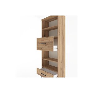 Arges Dolap 4 Raflı 2 Çekmeceli 60x30x163 Çam-çam