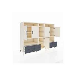 Kronos Dolap 12 Raflı 4 Çekmeceli 5 Kapaklı 220x59x163 Aytaşı-aytaşı/antrasit