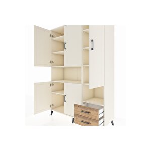 Hyperion Dolap 10 Raflı 2 Çekmeceli 5 Kapaklı 132x44x195 Aytaşı-aytaşı/çam