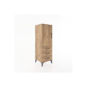 Hyperion Dolap 2 Raflı 3 Çekmeceli Tek Kapaklı 44x44x134 Çam-çam