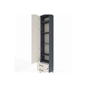 Arges Dolap 5 Raflı 2 Çekmeceli Tek Kapaklı 44x30x221 Antrasit-aytaşı