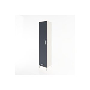 Hyperion Dolap 5 Raflı Tek Çekmeceli Tek Kapaklı 44x44x221 Aytaşı-antrasit