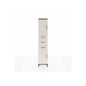 Arges Dolap 3 Raflı 3 Çekmeceli 2 Kapaklı 44x30x221 Antrasit-aytaşı