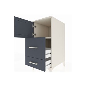 Kronos Komodin Tek Raflı 2 Çekmeceli Tek Kapaklı 44x59x96 Aytaşı-antrasit